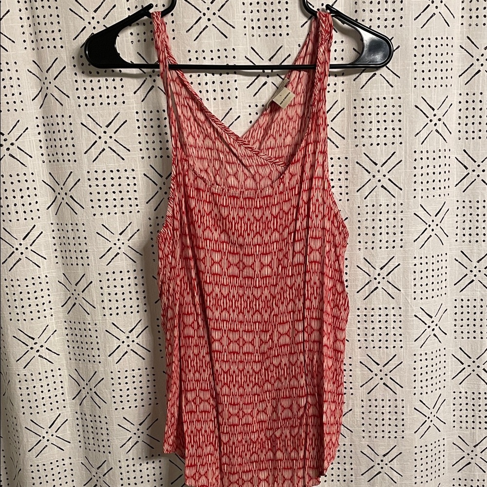 Lucky Brand Red Patterned Sleeveless Top